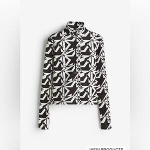 NWT Perfect Moment for H&M Black and White Geometric Top Sold Out